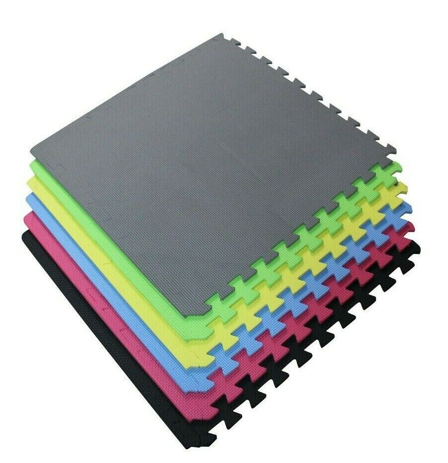 INTERLOCKING EVA SOFT FOAM EXERCISE FLOOR MATS GARAGE OFFICE KIDS PLAY