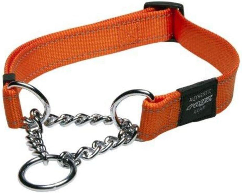 Reflective Nylon Choke Collar; Slip Show Obedience Training Gentle Choker for Medium Dogs, 