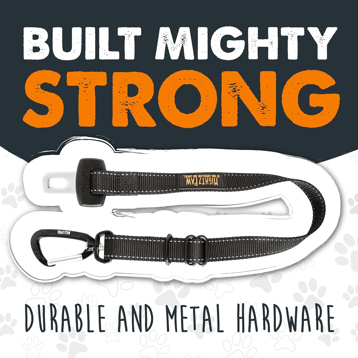 Dog Car Seat Belt | Universal Pet Safety Belt, Created with Human Seatbelt Material. All-Metal Hardware with Adjustable Length Strap. Exceeds Safety Standards. Keep Your Dog Secure (Black)